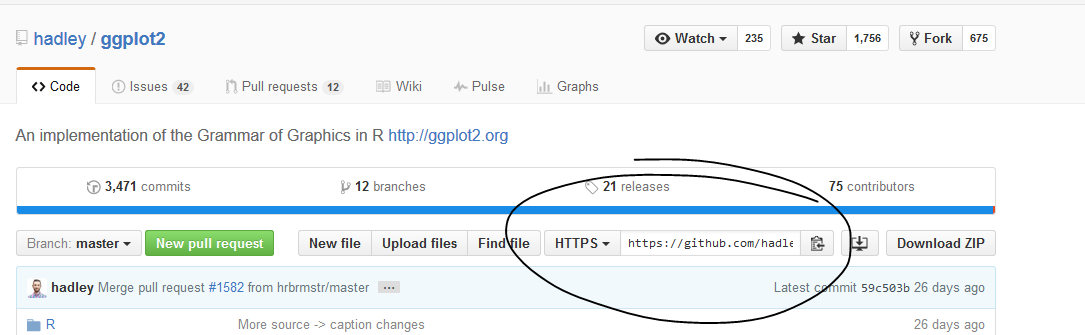 image of hadley's ggplot2 repo address